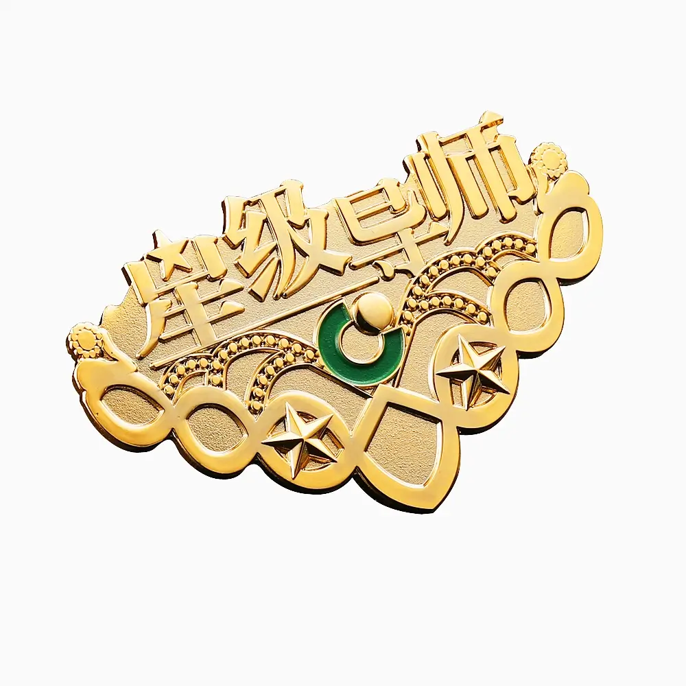 embossed three-dimensional emblem